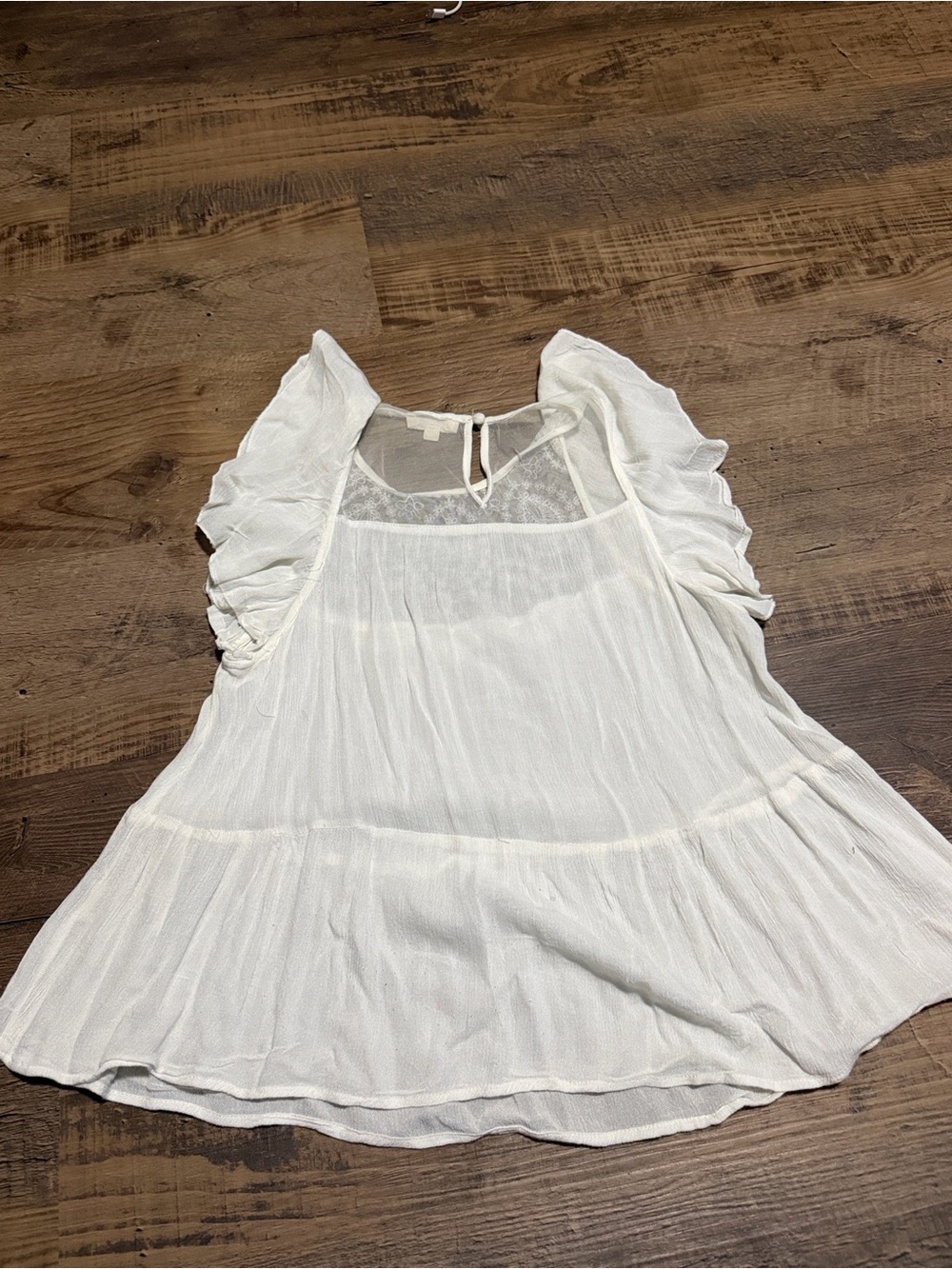 Rebellion White Ruffled Sleeve Peasant Blouse